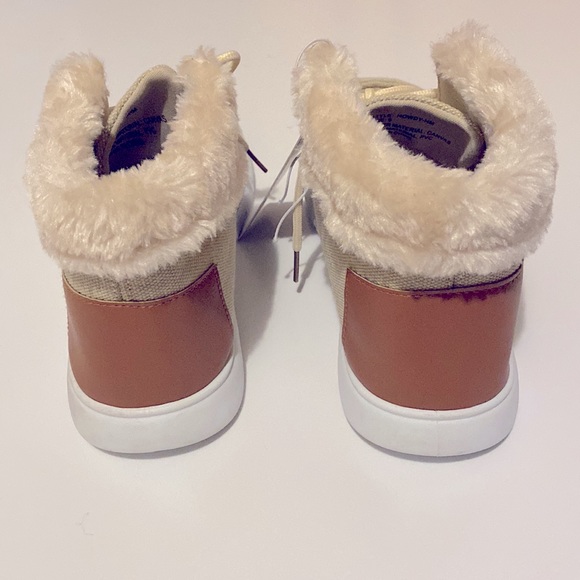 Orly CoXist Tan Canva Faux Fur Ankle Boots - Picture 3 of 8